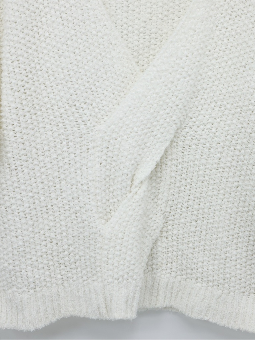 Free People Cream Knit V Neck Sweater Cropped Cotton Slouchy S Cozy - Picture 3 of 9